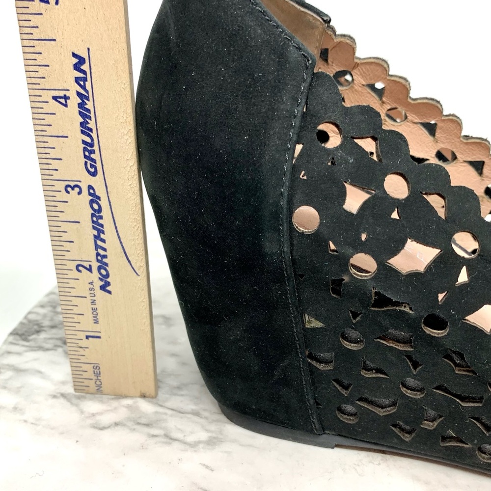 Jeffrey Campbell Delaisy Laser Cut Daisy Ankle Strap Wedges 9.5 Edgy Bohemian - Picture 14 of 16